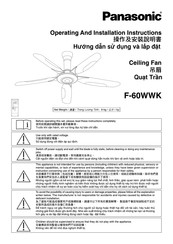 Panasonic F-60WWK Operating And Installation Instructions
