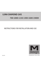 M Design LUNA DIAMOND Series Instructions For Installation And Use Manual