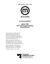 Wegener muzak FM2 1999 Instruction Manual