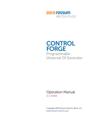 Rossum Control Forge Operation Manual