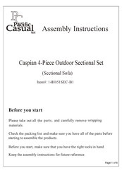 Pacific Casual Caspian 14H051SEC-B1 Assembly Instructions Manual