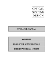 Optical Systems Design OSD139HS Operator's Manual