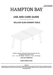 HAMPTON BAY WILLOW GLEN 57192.00-HD Use And Care Manual