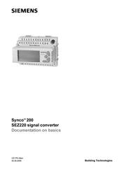 Siemens Synco 200 SEZ220 Documentation On Basics