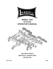 Landoll VT PLUS 7430 Operator's Manual