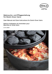Rosle Vario User's Manual And Care Instructions