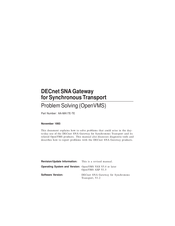 Compaq DECnet SNA Gateway for Synchronous Transport Problem Solving