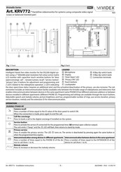Videx Kristallo KRV772 Installation Instructions Manual