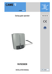 CAME FA70230CB Installation Manual