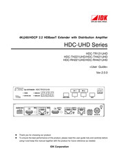 Idk HDC-UHD Series User Manual