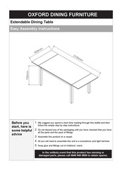 Argos OXFORD DINING FURNITURE Easy Assembly Instructions