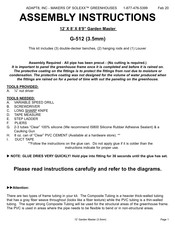 solexx Garden Master G-512 Assembly Instructions Manual