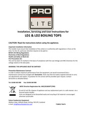 Pro Lite LD1 Installation, Servicing And User Instructions Manual
