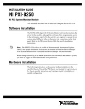 National Instruments Module NI PXI-8250 Installation Manual