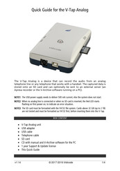 Vidicode V-Tap Analog Quick Manual