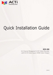 ACTi ECD-200 Quick Installation Manual