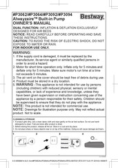 Bestway Alwayzaire P3062 Owner's Manual