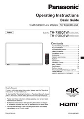 Panasonic TH-65BQ1W Operating Instructions Manual