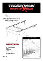 Truckman Roll-Top Xtreme Installation Instructions Manual