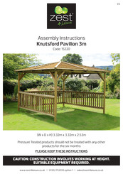 Zest 4 Leisure Knutsford Pavilion 3m Assembly Instructions