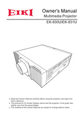 Eiki EK-831U Owner's Manual