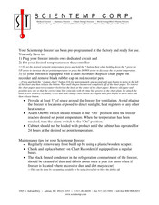 Scientemp 45-01A Operating And Installation Manual