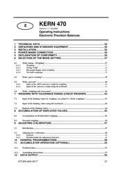 Kern 470 Series Operating Instructions Manual