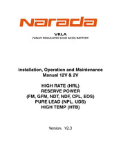 Narada VRLA Series Installation, Operation And Maintenance Manual