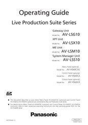 Panasonic Live Production Suite AV-LSM10 Operating Manual