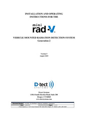 D-tect Systems Mini Rad-V Installation And Operating Instructions Manual