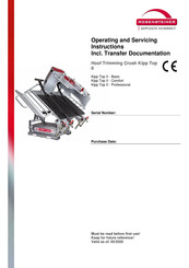 Rosensteiner Kipp Top II Basic Operating, And Servicing  Instructions