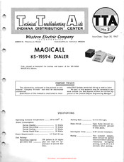 Western Electric MAGICALL KS-19594 Technical Troubleshhoting Aids