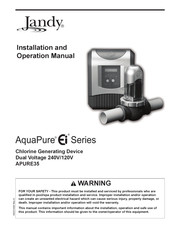 Zodiac Pool Systems Jandy AquaPure EI APURE35 Installation And Operation Manual