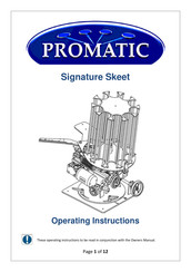 Promatic Signature Skeet Operating Instructions Manual