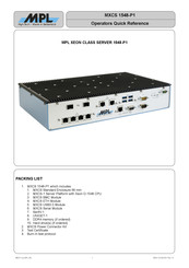 MPL MXCS 1548-P1 Operators Quick Reference