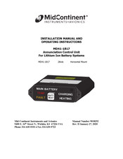 Midcontinent MD41-1817 Installation Manual And Operating Instructions