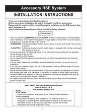 Mazda 0000-8F-N10 Installation Instructions Manual