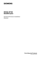 Siemens MF7000 Series Hardware/Firmware Installation
