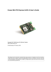 Kvaser Mini PCI Express 2xHS v2 User Manual