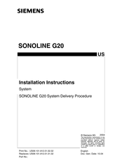 Siemens Sonoline G20 Installation Instructions Manual