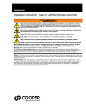 Cooper Galleon Installation Instructions Manual