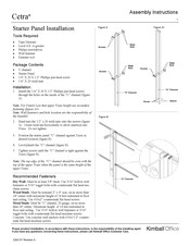 Kimball Office Cetra Starter Panel Assembly Instructions