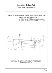 JD Williams Kempton Coffee Set Assembly Instructions Manual