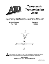 Atd Tools Atd-7432 Operating Instructions & Parts Manual