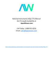 National Instruments VXIpc 870B Series User Manual