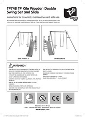 TP active fun TP Kite Wooden Double Swing Set and Slide Instructions For Assembly, Maintenance And Safe Use