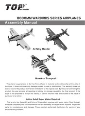 Top R/C Hobby 8000MM WARBIRDS A1 Hawker Tempest Assembly Manual