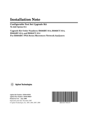 Agilent Technologies E8364CU-014 Installation Note