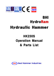 BHI HydroRam HK230S Operations Manual & Parts List