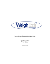 WeighTech MicroWeigh Standard Checkweigher Product Manual